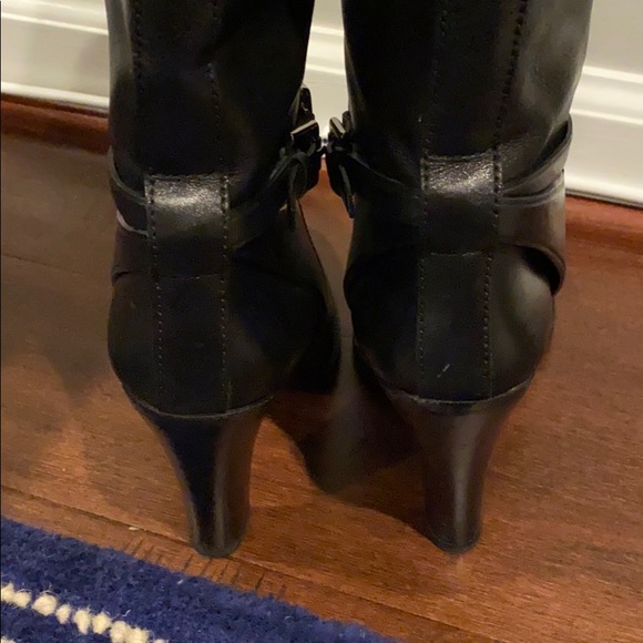 Ralph Lauren Collection Tall Black Boots Size 7 - Picture 4 of 9